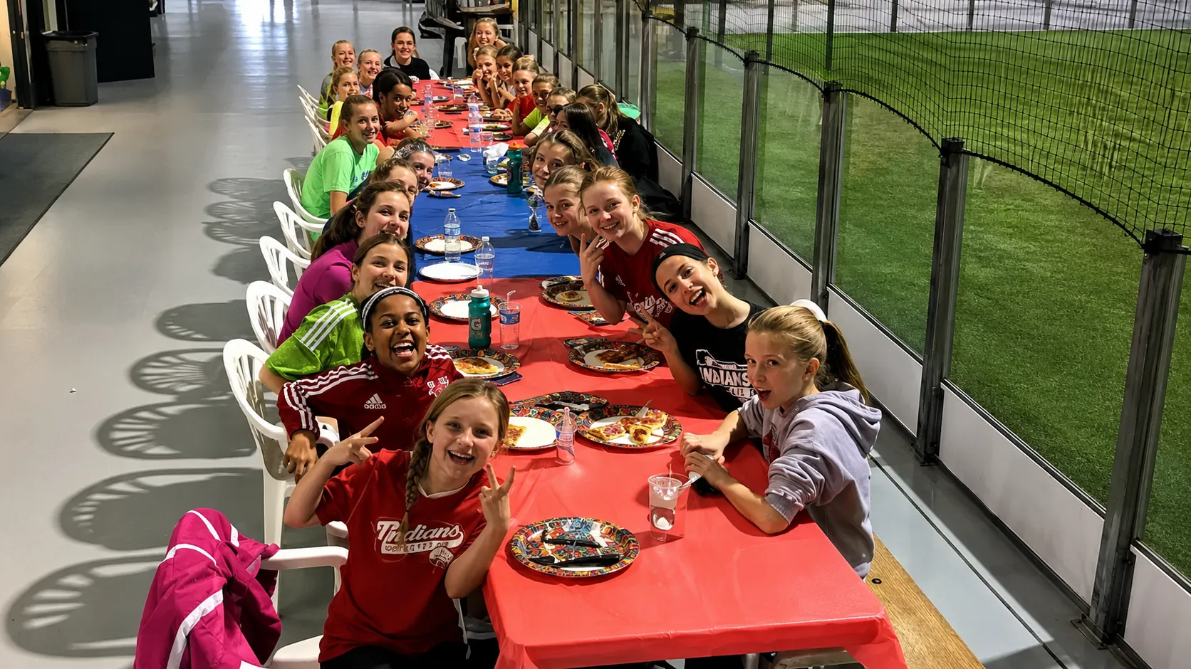 Youth soccer team enjoying a birthday party at Soccer Centre